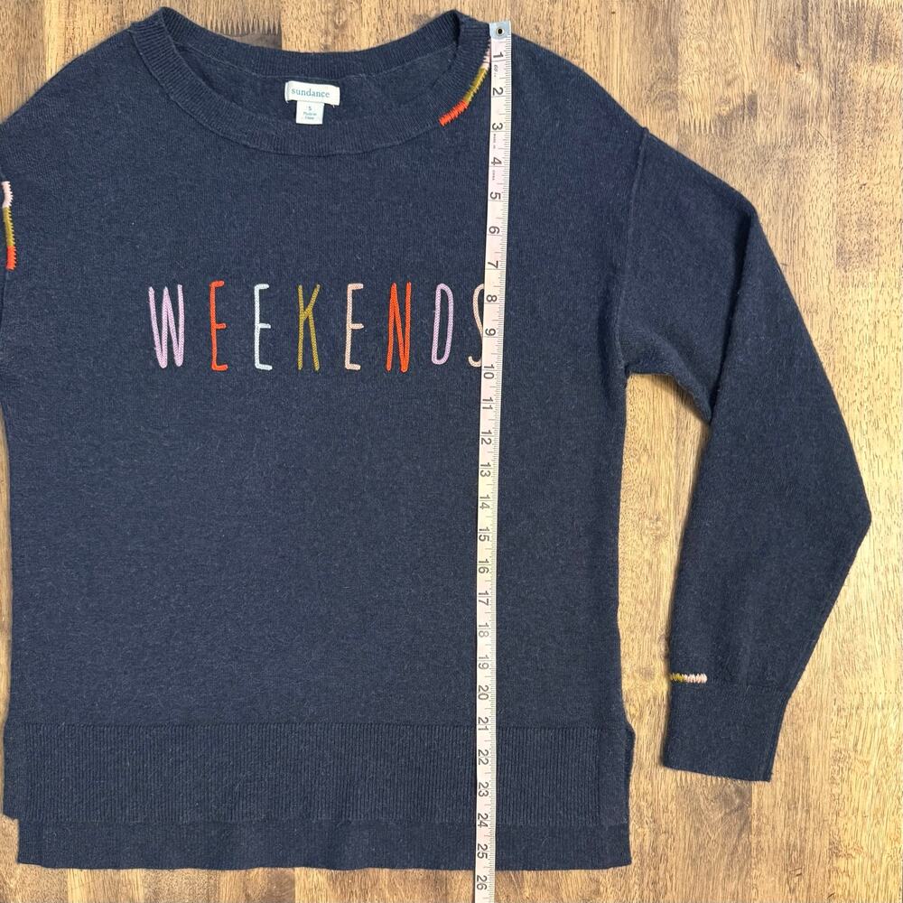 Sundance Weekends Sweater Wool Blend Embroidered Cozycore Blue Women’s Small - Picture 5 of 10